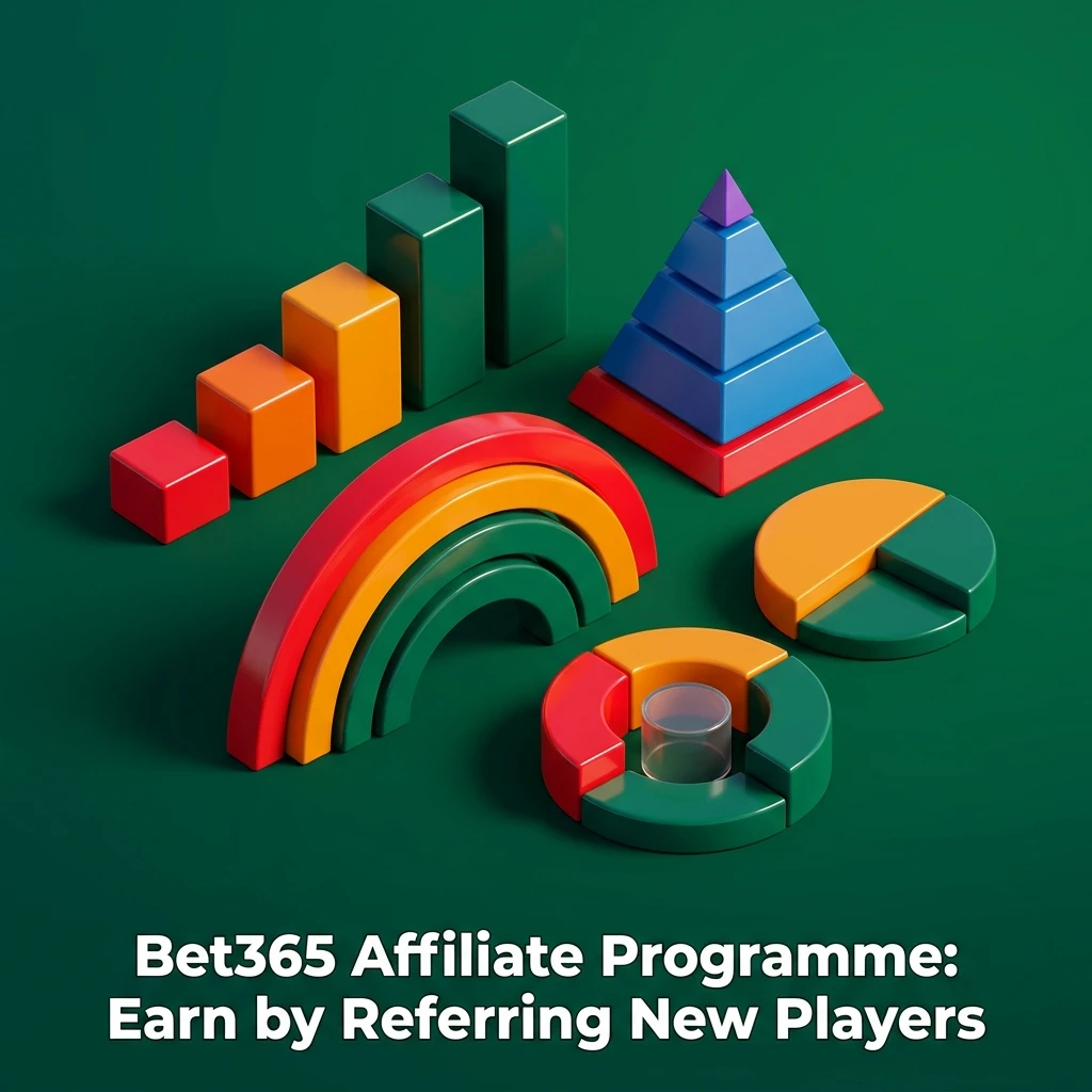 Bet365 affiliate programme dashboard showing commission structure for referring new players to sports and casino