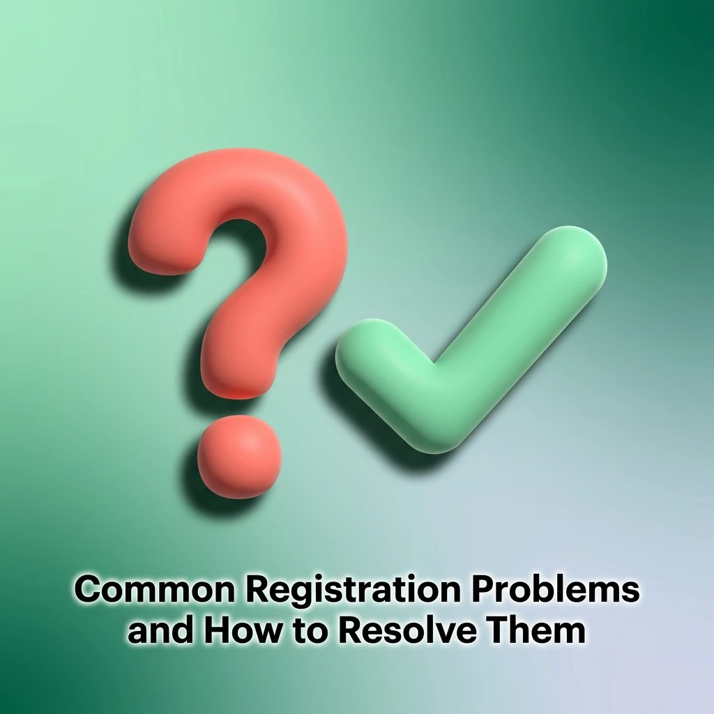 Common registration problems and solutions including OTP issues, email confirmation, rejected details, and region errors