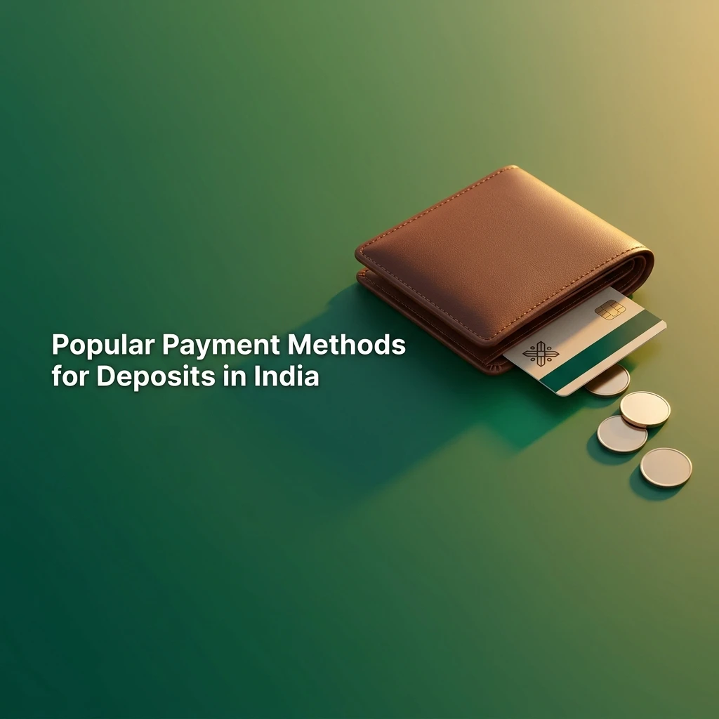 Popular deposit payment methods in India including UPI, Paytm, Google Pay, PhonePe, Visa, Mastercard, NetBanking, and e-wallets