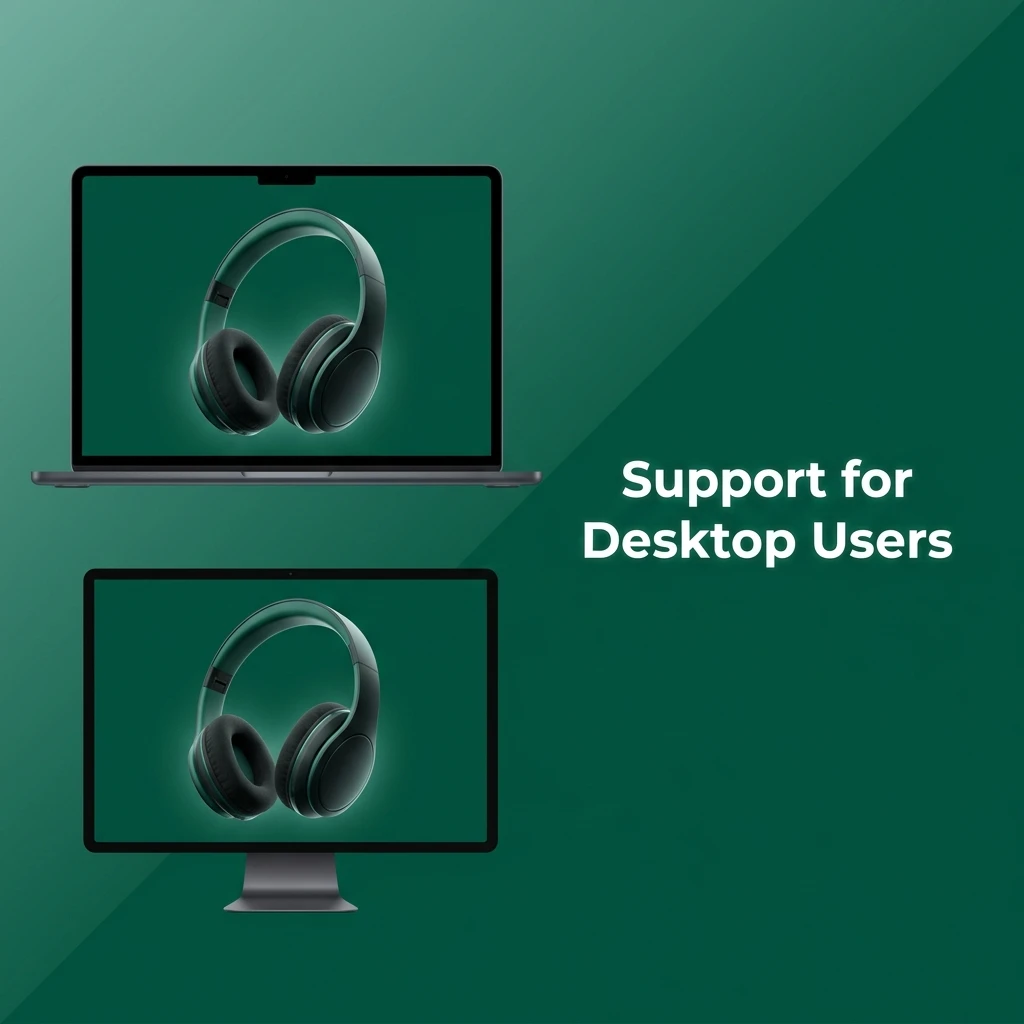 Desktop users support options including live chat, email, phone, and help centre access via official platform