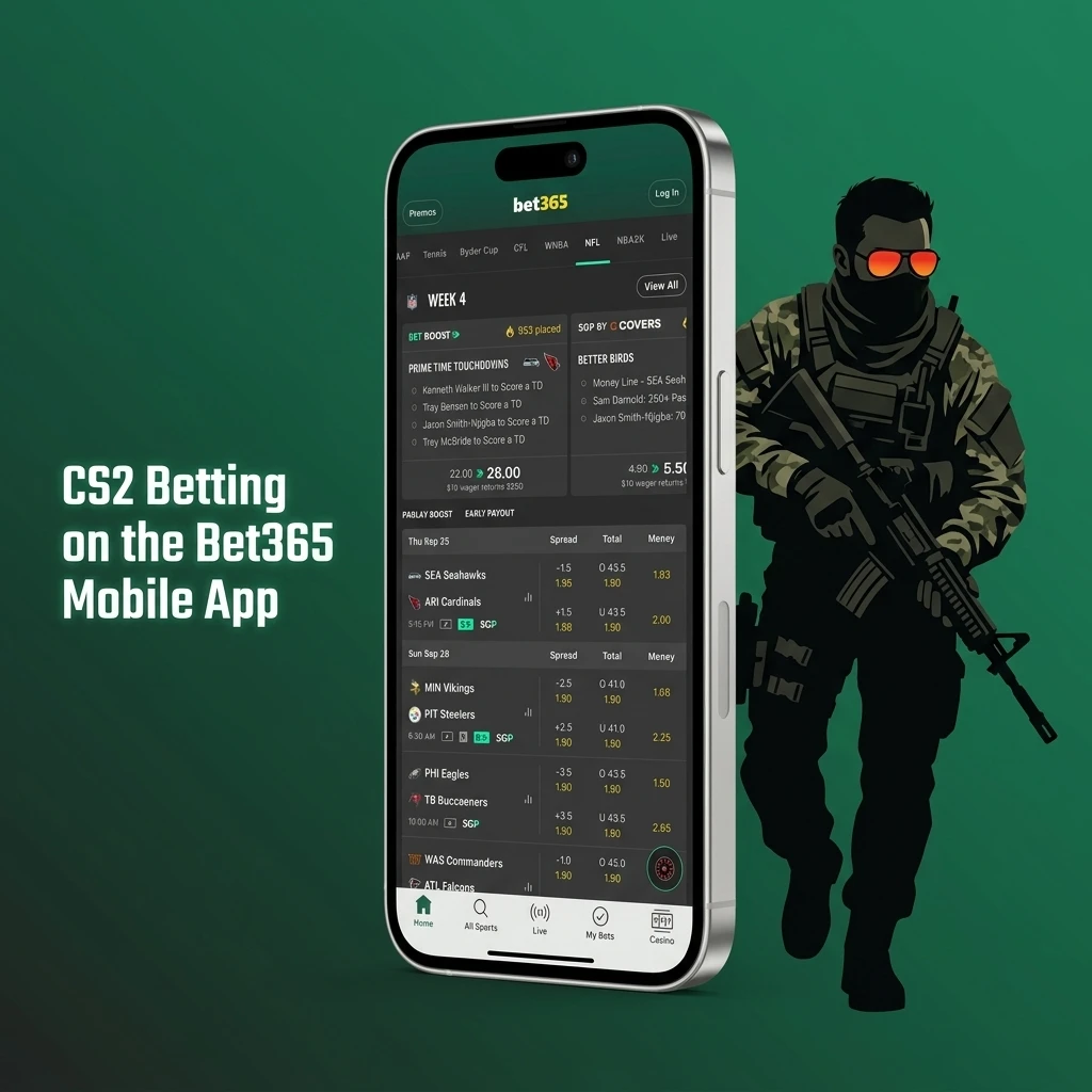 CS2 betting on Bet365 mobile app for Android and iOS users in India with live eSports markets