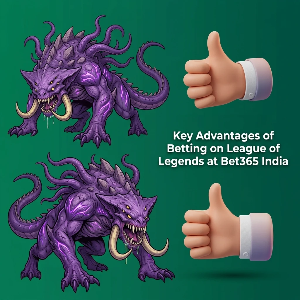 Bet365 India LoL betting advantages including UPI payments, welcome bonus, mobile app, and competitive esports odds