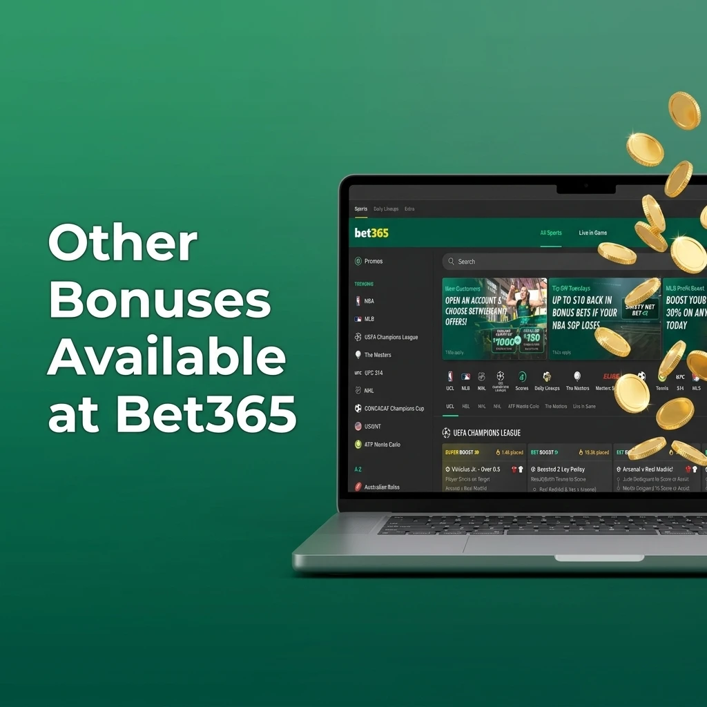 Bet365 promotions including reload bonus, casino package, Acca Edge, early payout, and Edit Bet features
