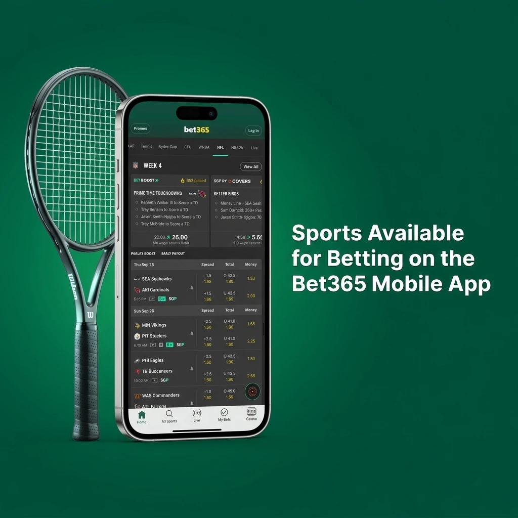 Sports available for betting on Bet365 mobile app including cricket, football, tennis, kabaddi, horse racing and more