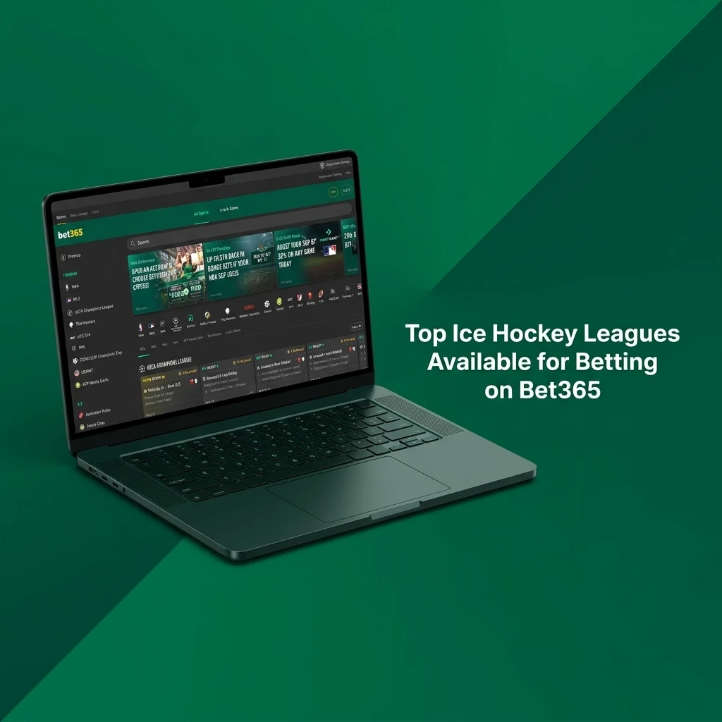 Top ice hockey leagues for betting on Bet365 including NHL, KHL, SHL, AHL, and IIHF World Championship