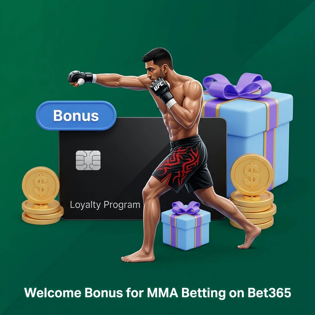 Bet365 welcome bonus for MMA betting showing bet credits offer for new users on UFC and MMA markets