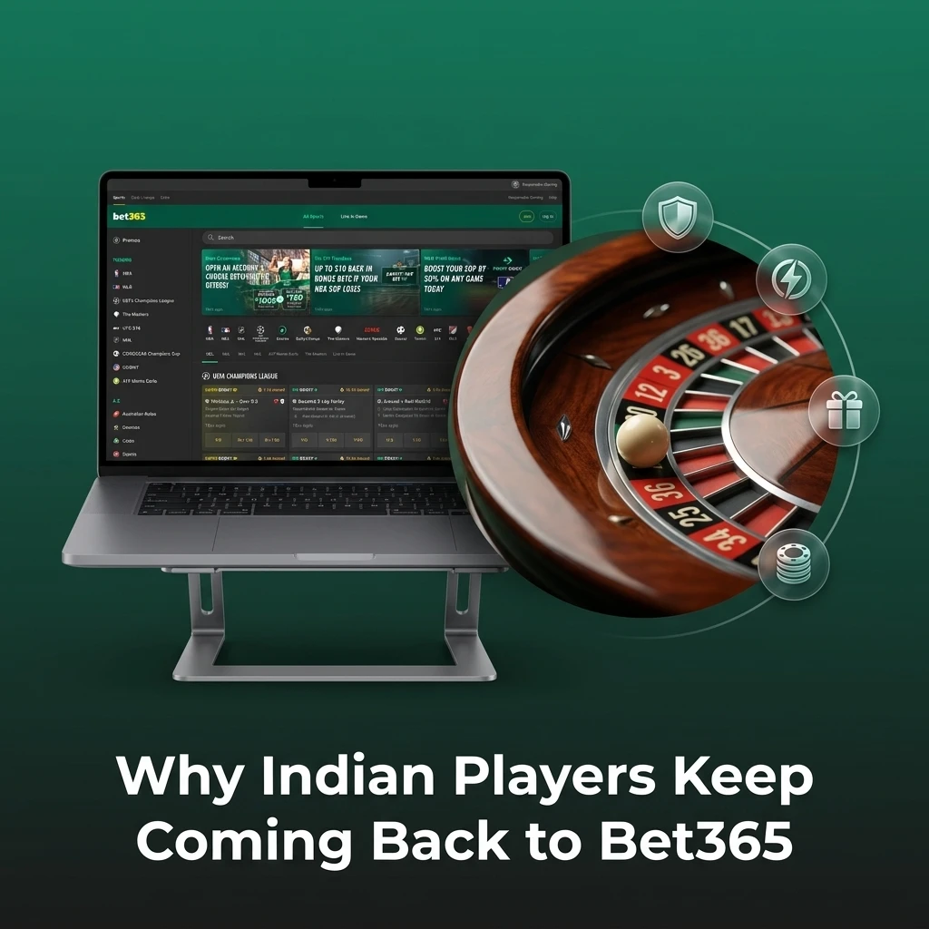 Indian players enjoying Bet365 with UPI payments, INR accounts, Andar Bahar games, and secure mobile betting features